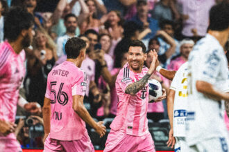 Lionel Messi and Inter Miami teammates celebrate