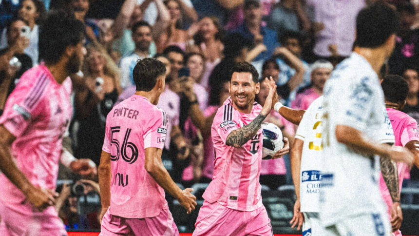 Lionel Messi and Inter Miami teammates celebrate