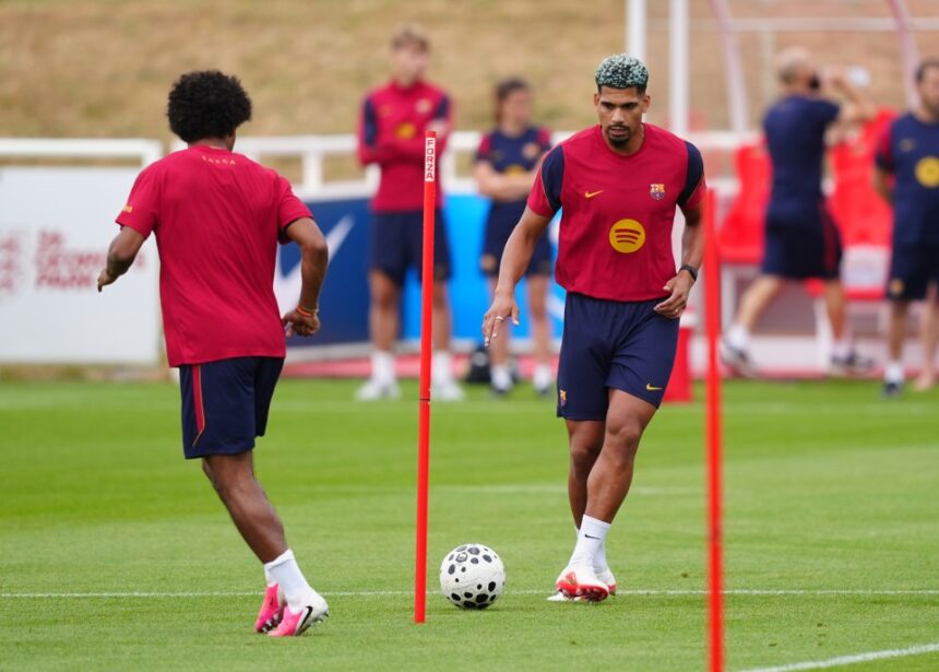 Ronald Araujo went with Barcelona on their pre-season trip to the Midlands