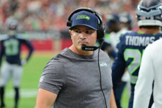 Seattle Seahawks head coach Mike Macdonald looks on in the second half against the Arizona Cardinals at State Farm Stadium